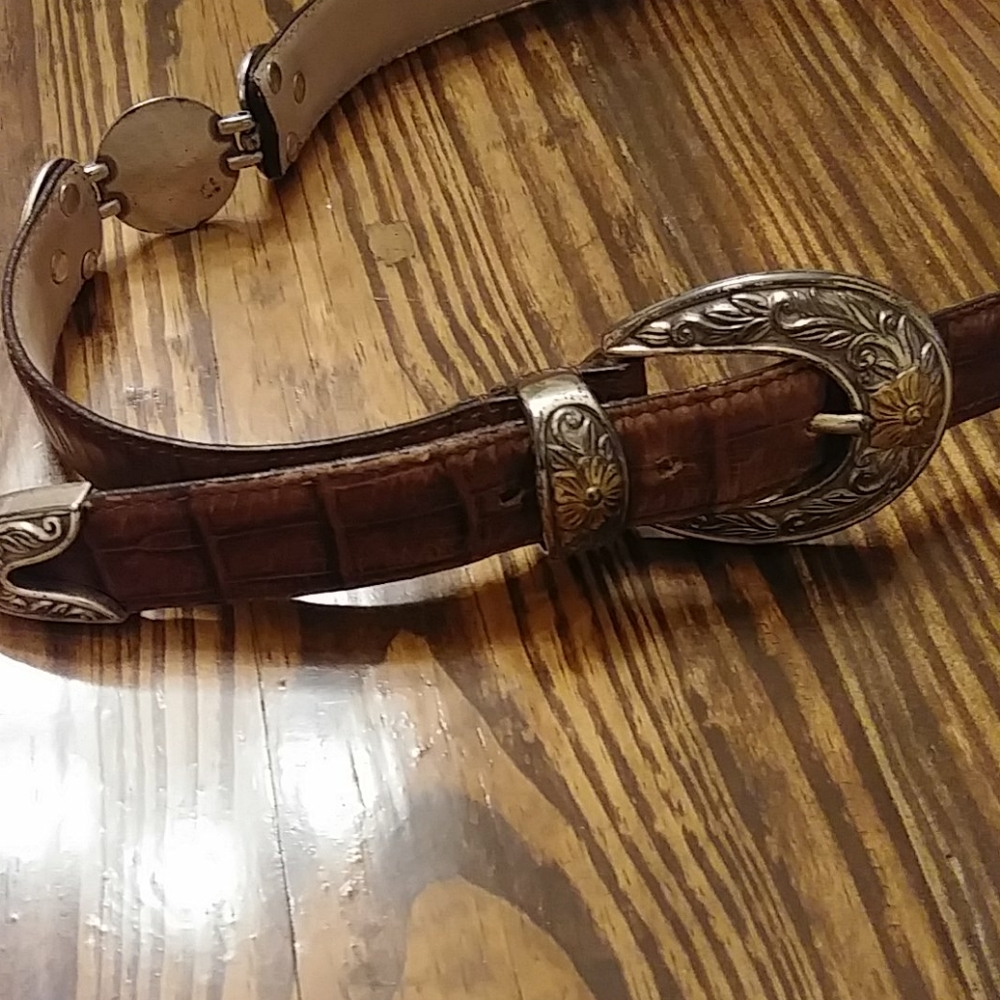 Enmon Italian Leather Belt 9716 Med Brown 35 L